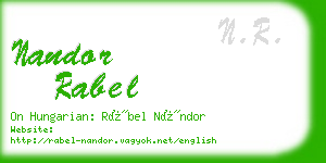 nandor rabel business card